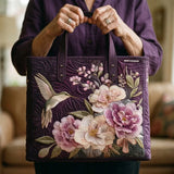 Bolso Artesanal Acolchado - Colibri e Orquídeas