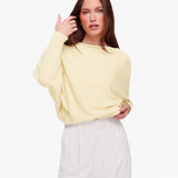 Top de Malha Amarela com 2 Bordas e Mangas 3/4