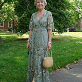Élodie – Vestido longo floral com decote em V