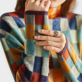 Jana | Sweater de Gola Alta em Patchwork