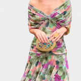 Magda - Vestido longo floral com decote em V