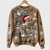 Stefany | Sweater felpudo com gato para a época festiva