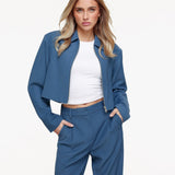 Casaco de Zíper Studio Azul Jeans