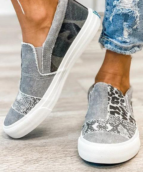 Mocassins Lona Leopardo Mulher | Estampado Animal Verão