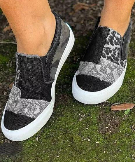 Mocassins Lona Leopardo Mulher | Estampado Animal Verão
