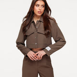 Jas Cropped Khaki Studio