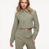 Khaki Studio Rits - Casaco