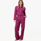 Luz Aubergine Luxe Estúdio Cropped - Casaco