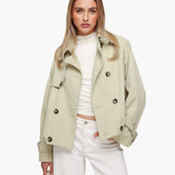Casaco Trench Bomber Khaki Claro - Jas