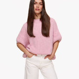 Pullover Rosa Claro de Lã com Mangas 3/4