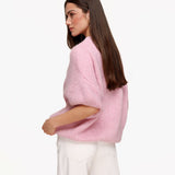 Pullover Rosa Claro de Lã com Mangas 3/4