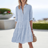 Joana - Vestido Listrado Arejado
