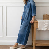 Diana™ | Macacão em denim vintage com botões