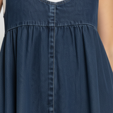 Karen™ | Vestido maxi em denim lavado vintage
