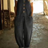 Ruth™ | Salopete em denim de algodão lavado vintage