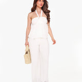 Pantalon Plissado Branco